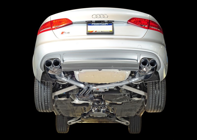 Audi S4 Performance Exhaust - AWE Tuning - Cat-Back Touring with 102mm Tips - Chrome Silver - `13-`27